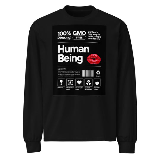 Sarcasmic Human Premium Heavyweight Long Sleeve Tee (Black)