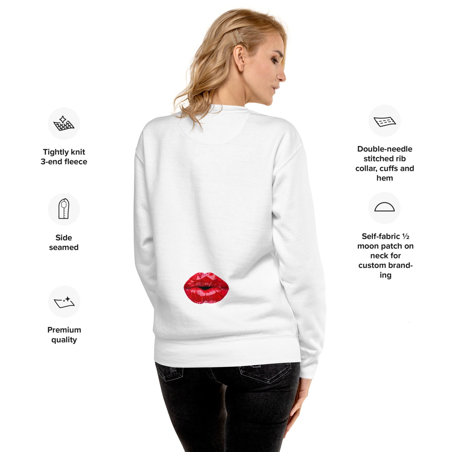 Sarcasmic Human Unisex Premium Sweatshirt (White)